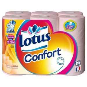 Image de Lotus Confort Rose Et Blanc 12 Rouleaux