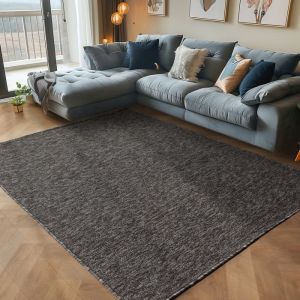 Poil Tapis à poil ras les pièces de vie et chambres hauteur marbré brillant 4mm Anthracite 200x290 cm