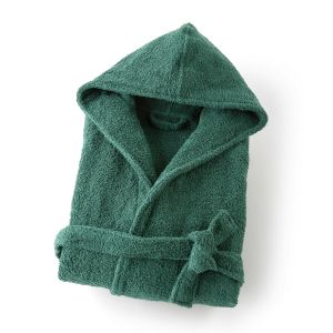 Peignoir capuc adulte coton bio 450 g/m Vert Forêt Taille 42/44;46/48