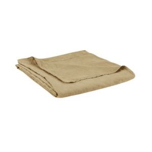 Blanc Cerise Drap plat en lin lavé - REVE DE LIN Jaune - Couleur Jaune - Taille 240 x 300 cm