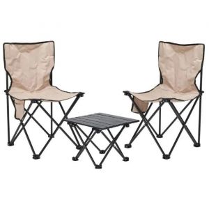 Progarden Mobilier De Camping Table Pliante + 2 Chaises Ko-X51000030