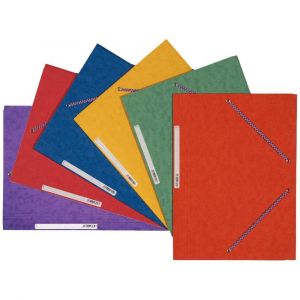 Chemises 3 rabats à élastique en carte lustrée rigide - Paquet de 10