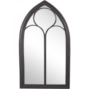 Beliani Miroir en métal noir 113x62