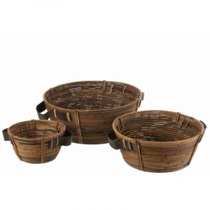 Lot de 3 Coupelles Déco "Anse" 44cm Marron Prix