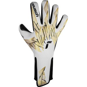 Reusch Pure Contact X GluePrint Strapless Gants de Gardien Adulte Unisexe, 1131 White/Gold/Black, 7.5