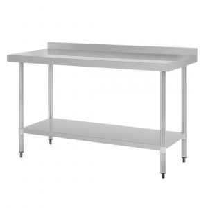 Vogue Table Inox Professionnelle avec Dosseret - Gamme 700 - 1500x700 700