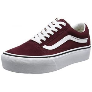 Image de Vans Old Skool Platform, Chaussures Rouge (Port Royale/True White), 37 EU