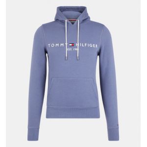 Tommy Hilfiger Hoodie droit signature molleton organique Bleu - Couleur Bleu - Taille XXL