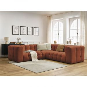 Bobochic Canapé d'angle fixe Canapé d'angle réversible cloud Réversible Orange - Orange