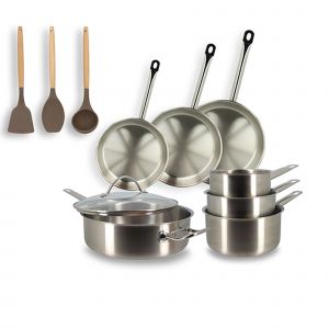Menastyl Set 10 pièces cuisson professionnel en acier inoxydable induction