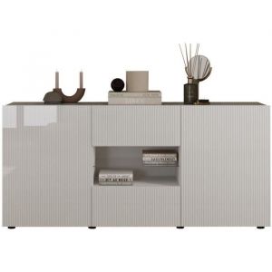 Buffet 2 portes 2 tiroirs RIO blanc laqué brillant