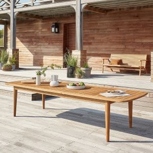 Bois Dessus Bois Dessous Table de jardin en teck recyclé massif extensible 10/12 pers.HORTENSE