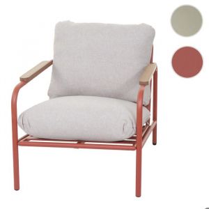 Mendler Fauteuil de jardin en aluminium HWC-O11, chaise d'extérieur chaise de jardin, tissu / text