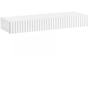 Sobuy FHK38-W &eacute;tag&egrave;re murale flottante avec tiroir et d&eacute;tecteur de mouvement LED, &eacute;tag&egrave;re murale pour chambre, hall et salon, fonctionne sur piles, L60 &times; P20 &times; H8 cm, blanc