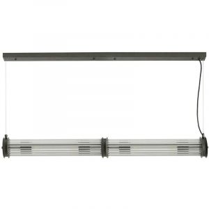 Signature Suspension tube double verre métal gris