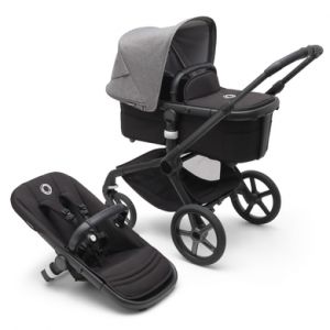 Bugaboo Poussette fox 5 complète noire - gris mélange (grey melange)