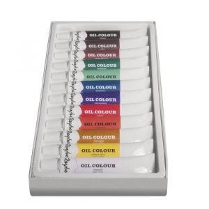 Rayher 38918000 set d'artiste peinture à l??huile ?? kit de peinture 12 couleurs 2,6 cm x 1,05 cm x 0,21 cm ?? matériel de peinture idéal pour les activités d??arts créatifs