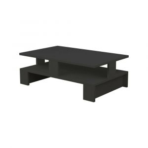 Dmora - Table basse Dlettier, Table basse, Porte-revues pour canapé, Etagère de salon, 80x50h28 cm, Anthracite