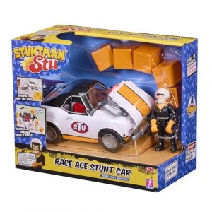 Bandai Stuntman Stu - Crash Voiture de Course - Jouet pour r&eacute;aliser des Cascades - Figurine Cascadeur Inclus - Jeu de Crash avec v&eacute;hicule et Accessoires - Jouet Enfant 4 Ans et + - COSS8200
