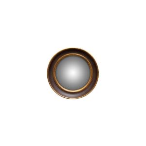 Wadiga Miroir Convexe Mural Rond Résine Marron et Doré - Diamètre 17.5cm