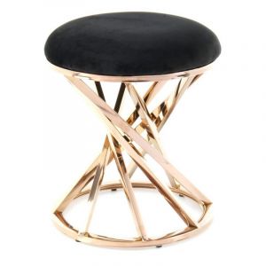 Prix Tabouret Design Wesley 49cm Noir & Or Rose