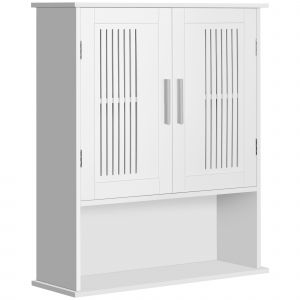 Armoire murale salle de bain double porte blanc