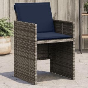 VidaXL Chaises de jardin avec coussins lot de 4 gris résine tressée