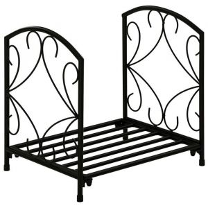 Outsunny Range-bûches - avec pieds surélevés - pour intérieur et extérieur - cadre en métal - 395 x 315 x 395 cm - noir