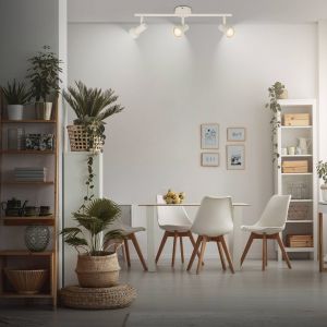 Briloner Spot pour plafond Tapp, blanc, longueur 48 cm, &agrave; 3 lampes, m&eacute;tal, GU10