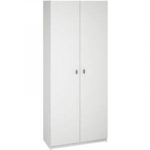 Image de Pegane Armoire polyvalente coloris blanc - Hauteur 180 x Longueur 75 x Profondeur 35.6 cm -