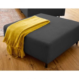 Edinburg - pouf modulable - en velours côtelé - Gris foncé