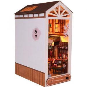 Kit serre-livres en bois DIY avec Lumière LED Meubles Book Nook Kit d'étagère à Livres Puzzle 3D Cadeaux pour enfants adultes TC17A