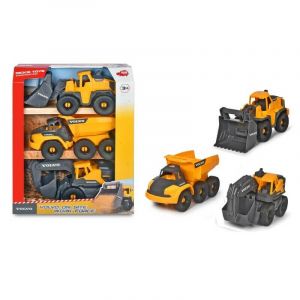 Dickie Toys V&eacute;hicule de chantier - Pack de 3 v&eacute;hicules Volvo - 26 cm