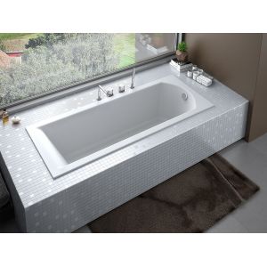 Baignoire rectangulaire blanche à encastrer 140 x 70 cm - SHEA SLIM