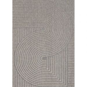 Tapis extérieur intérieur effet jute arc gris bodrum 27 facile d'entretien Toutapis 160x230