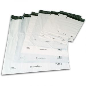 Image de Enveloppebulle Lot de 10 Enveloppes plastiques blanches opaques 240x350 mm