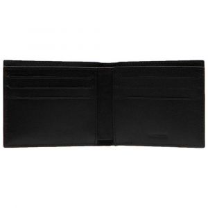 Lacoste Portefeuille Fitzgerald en cuir uni 6 cartes Taille Taille unique Noir
