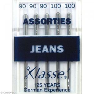 Distri Aiguilles jeans pour machine - Acier - Tailles assorties - 5 pcs