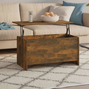 VidaXL Table basse Chêne fumé 102x55,5x52,5 cm Bois d'ingénierie