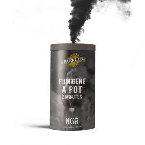 Fumigène en Pot 2 MINUTES couleur Noir - Allumage à mèche, durée 120 secondes,