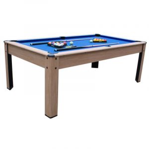 SOKKER Billard convertible couleur bois Chêne 226 x 126cm - Ambiance - Bleu
