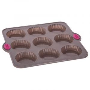 Secret de Gourmet Moule 9 Tartelettes Silicone "Silitop" 29cm Taupe