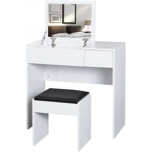 Homcom Coiffeuse design miroir escam 80x40x79cm Noir