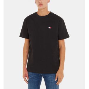 Tommy Jeans T-shirt droit en coton drapeau siglé Noir - Couleur Noir - Taille L