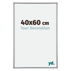 Yd. - Your Decoration - 40x60 cm - Cadres Photos en Plastique Avec Verre Plexiglas - Excellente Qualité -Argent - Cadre Decoration Murale - Annecy.