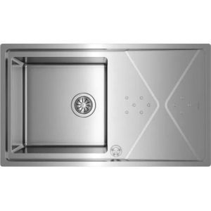 Teka &Eacute;vier - Brooklyn 50 M-XP - Inox polis 18/10 - Installation sous plan ou &agrave; fleur - 1 bac r&eacute;versible