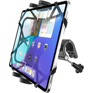 Support Tablette Moto/V&eacute;lo Wukanleng, Guidon 3/4"-11/4", Antichoc, Ipad 12.9/Galaxy Z Fold/Iphone, 4.7-13".