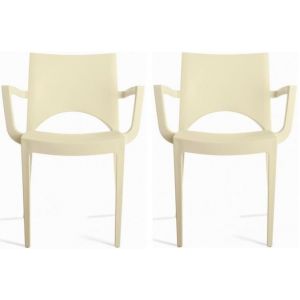 Image de Declikdeco : Lot de 2 Chaises Design Ivoires TURIN