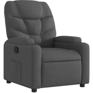 VidaXL Fauteuil inclinable Gris foncé Tissu