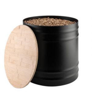 Dixneuf Réserve à Granules Bois Arizona Acier et bambou Design